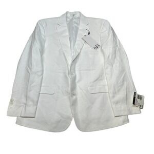 Bar III‎ Linen Sport Coat Mens 42R 42 White Slim Fit Summer Coastal $360
